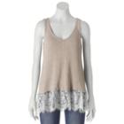 Juniors' Cloud Chaser Lace Sweater Tank, Girl's, Size: Small, White Oth