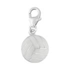 Personal Charm Sterling Silver Volleyball Charm, Women's, White