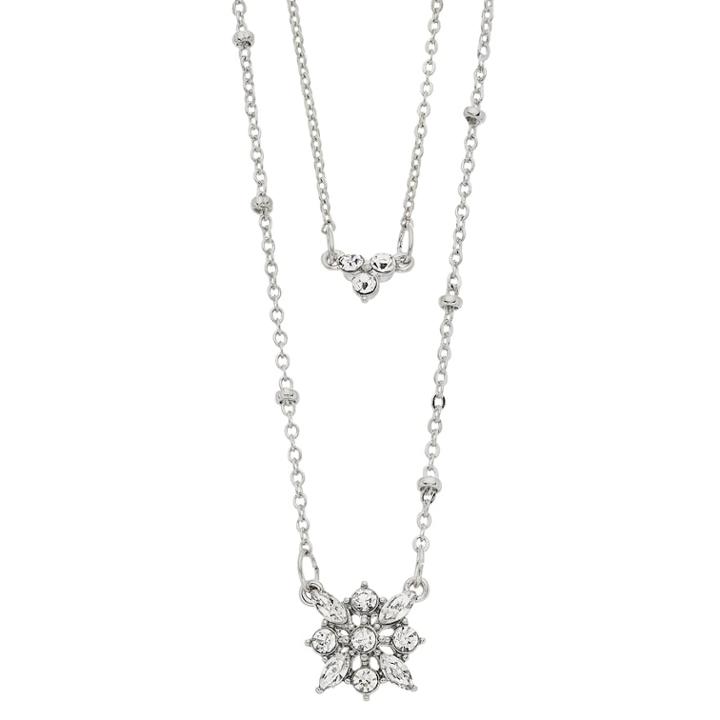 Lc Lauren Conrad Simulated Crystal Layered Flower Necklace, Women's, Silver