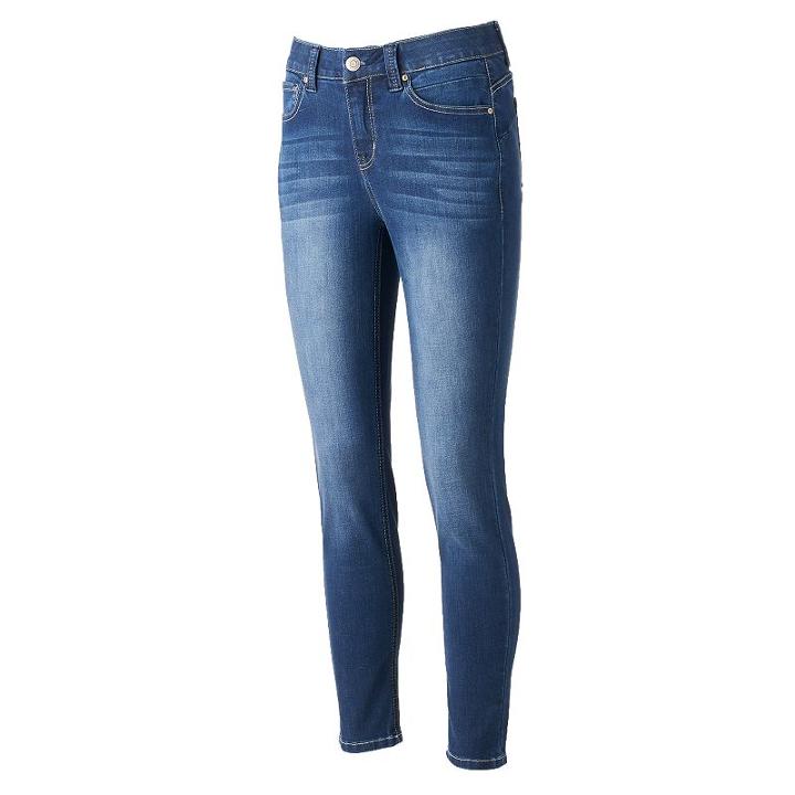 Women's Angels Tummy Slimming Faded Skinny Jeans, Size: 16, Ovrfl Oth