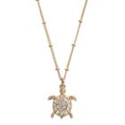 Long Turtle Pendant Necklace, Women's, Gold