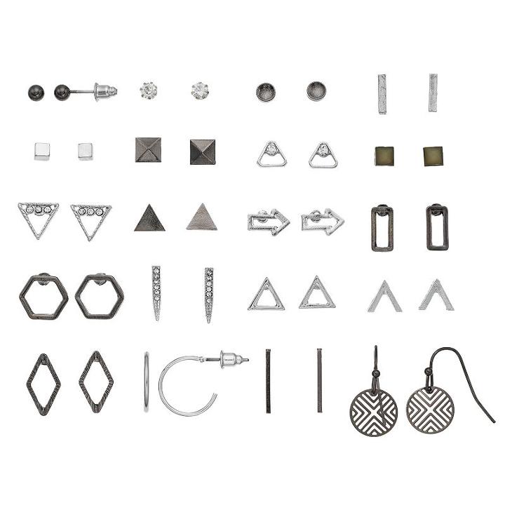 Mudd&reg; Nickel Free Geometric Earring Set, Women's, Multicolor