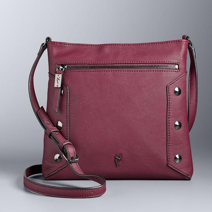 Simply Vera Vera Wang Quentini Studded Crossbody Bag, Women's, Dark Pink