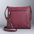 Simply Vera Vera Wang Quentini Studded Crossbody Bag, Women's, Dark Pink