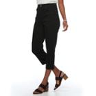 Women's Gloria Vanderbilt Amanda Capri Jeans, Size: 8, Black