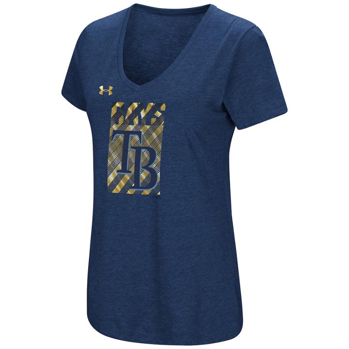Women's Under Armour Tampa Bay Rays Heat Gear Streak Tee, Size: Xlrg Av/rg, Blue