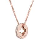Marie Claire Jewelry Crystal Rose Gold Tone Clover Pendant Necklace, Women's, Size: 19, White