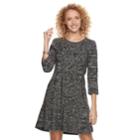 Juniors' Cloud Chaser Marled Fit & Flare Sweater Dress, Teens, Size: Medium, Grey Other