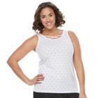 Juniors' Plus Size So&reg; Double Scoop Crisscross Tank, Girl's, Size: 2xl, White