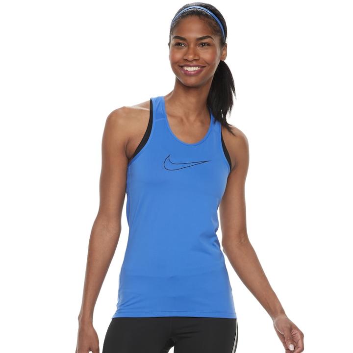 Women's Nike Swoosh Graphic Racerback Tank, Size: Xs, Blue