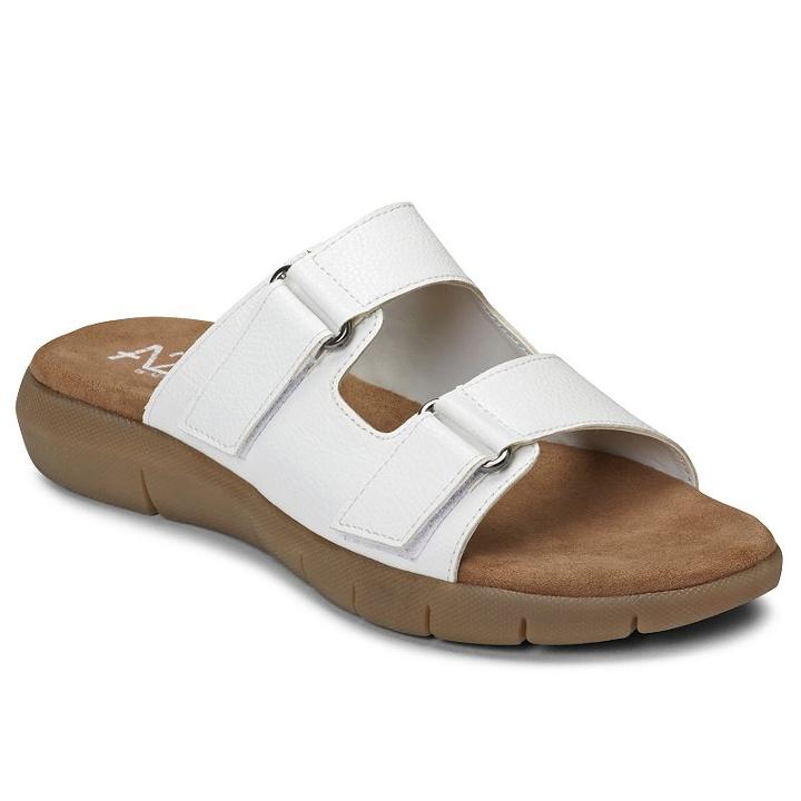 A2 By Aerosoles Wip Band Women's Core Comfort Double-strap Slide Sandals, Size: Medium (8.5), White Oth