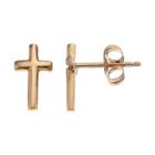 Itsy Bitsy 10k Gold Cross Stud Earrings, Women's
