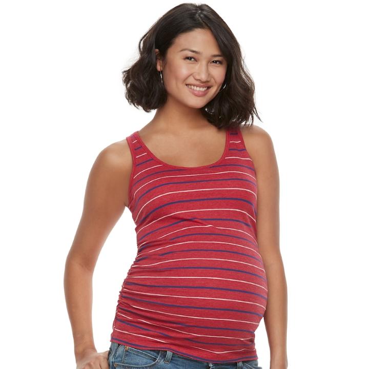 Maternity A:glow Ruched Tank, Women's, Size: L-mat, Med Pink