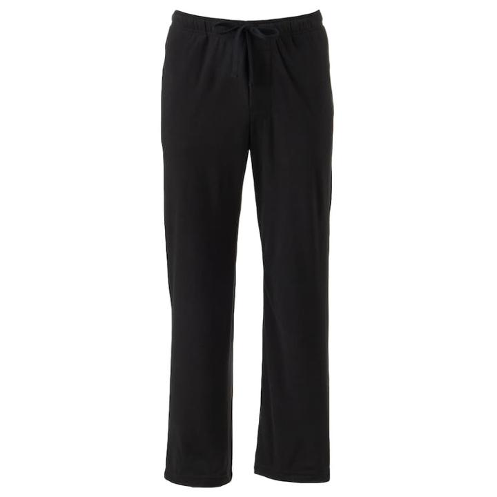 Big & Tall Croft & Barrow&reg; Solid Microfleece Lounge Pants, Men's, Size: L Tall, Black