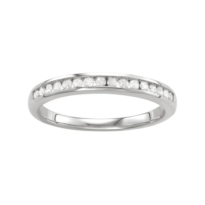 10k White Gold 1/4 Carat T.w. Diamond Channel Set Wedding Ring, Women's, Size: 7