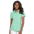 Women's Croft & Barrow&reg; Classic Solid Polo, Size: Xs, Dark Green