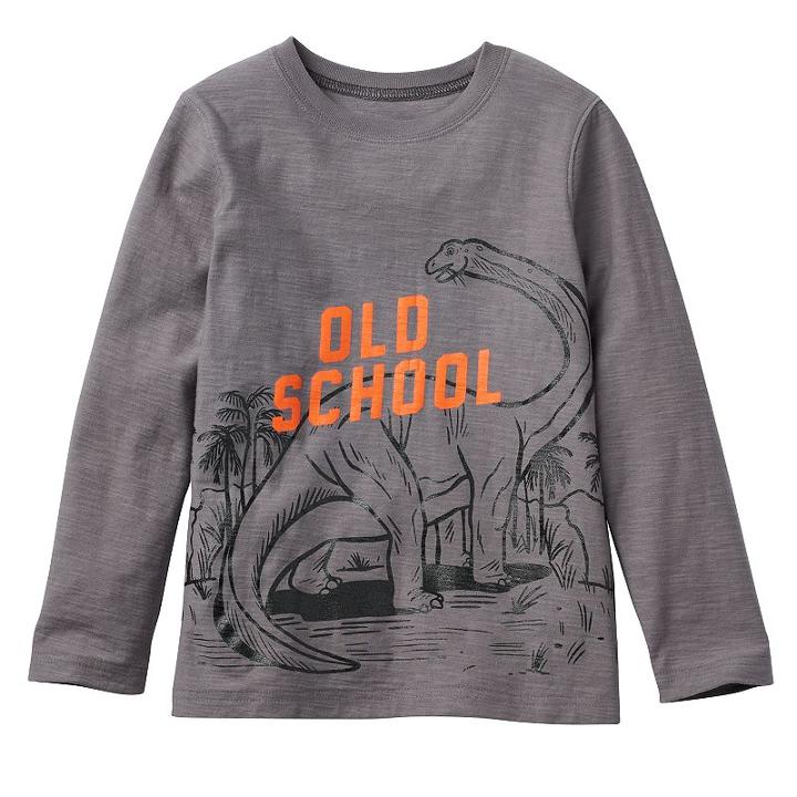 Boys 4-7x Jumping Beans&reg; Long Sleeve Slubbed Graphic Tee, Boy's, Size: 4, Dark Grey
