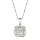 Sterling Silver Diamond Accent Square Pendant, Women's, Size: 18, White