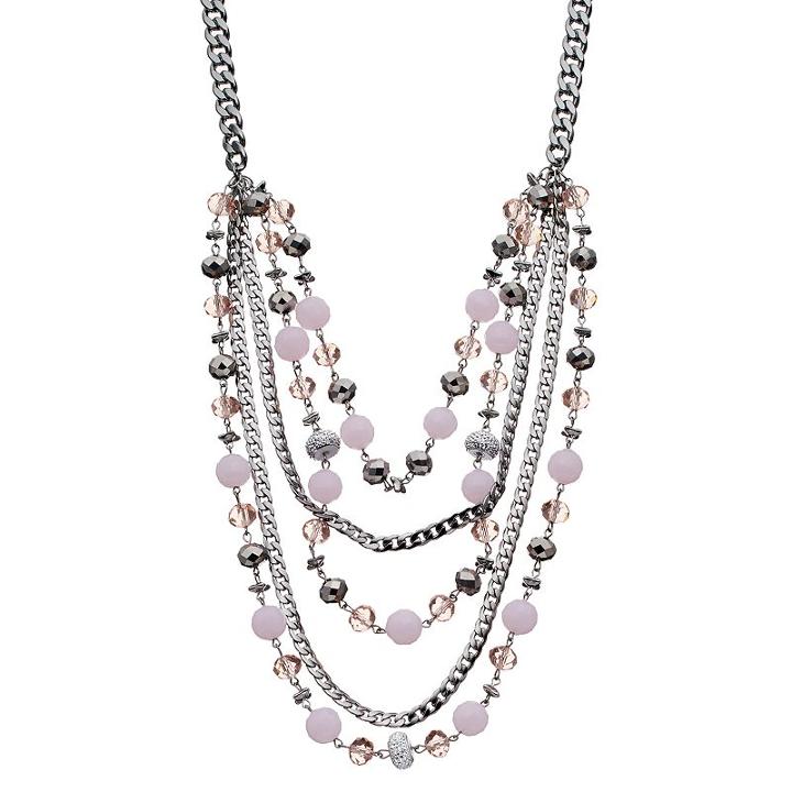 Simply Vera Vera Wang Pink Beaded Swag Necklace, Women's