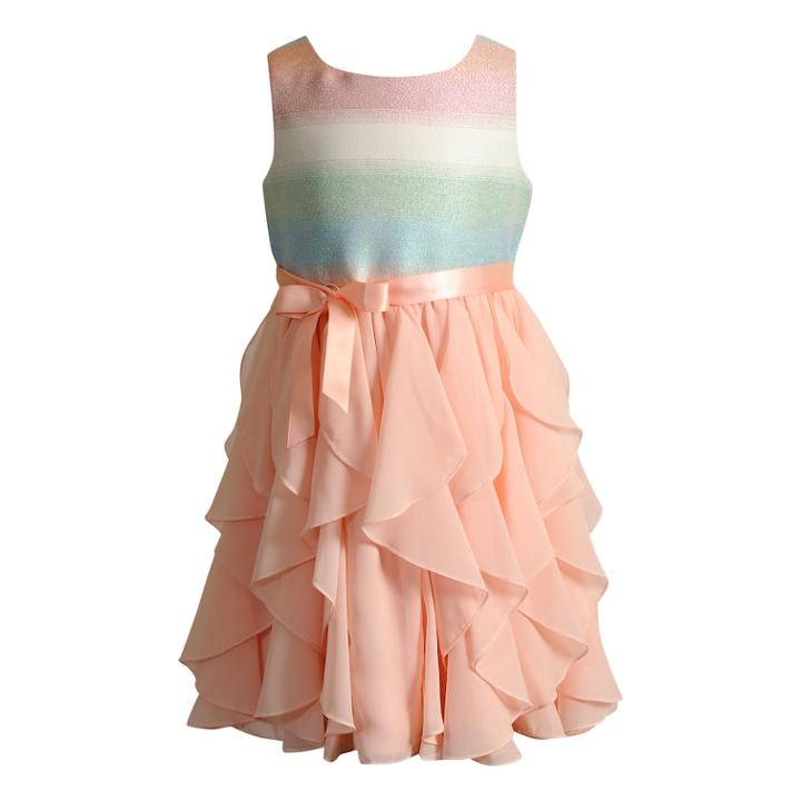 Girls 4-6x Youngland Iridescent Cascade Dress, Size: 5, Multi