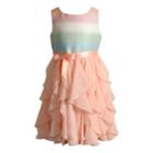 Girls 4-6x Youngland Iridescent Cascade Dress, Size: 5, Multi