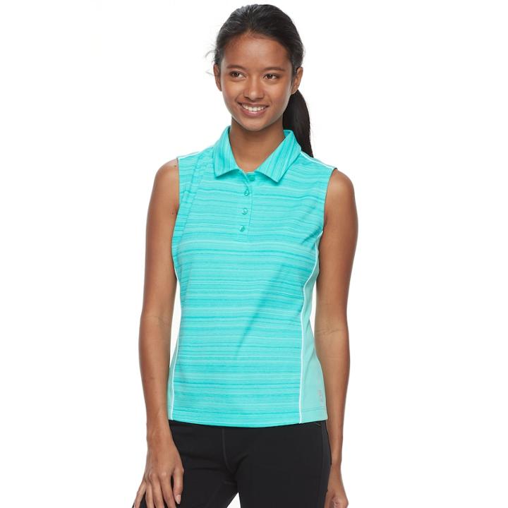 Women's Fila Sport&reg; Sleeveless Knit Golf Polo, Size: Large, Turquoise/blue (turq/aqua)