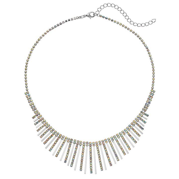 Simulated Aurora Borealis Stick Necklace, Women's, Multicolor