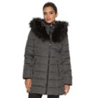 Women's Apt. 9&reg; Hooded Puffer Jacket, Size: Xl, Grey (charcoal)
