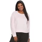 Juniors' Plus Size So&reg; Pajamas: Velour Sweatshirt, Teens, Size: 2xl, Brt Pink