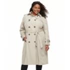 Plus Size Tower By London Fog Double-breasted Trench Coat, Women's, Size: 3xl, Lt Beige