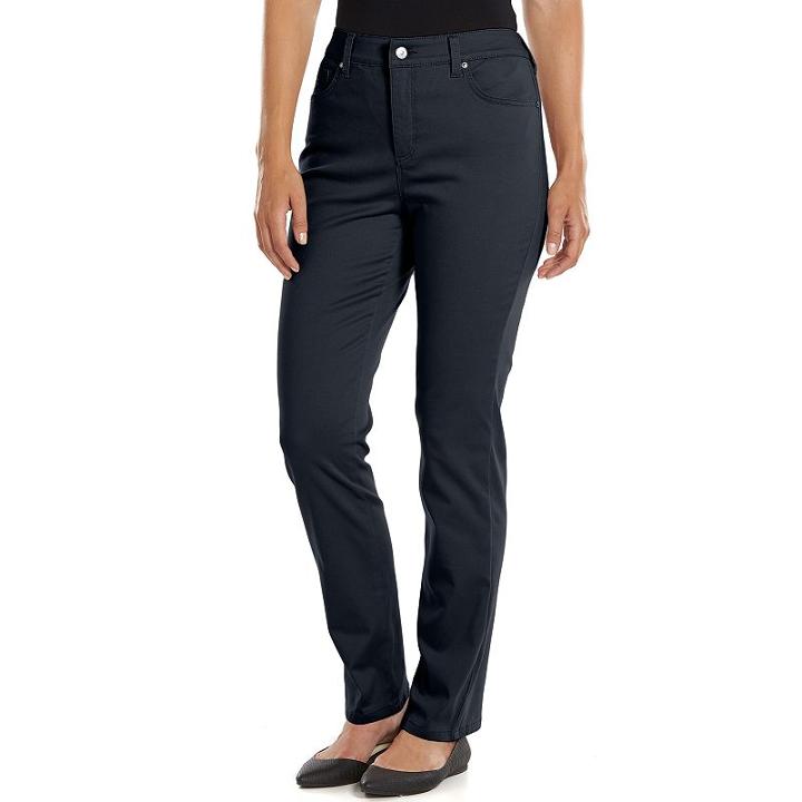Gloria Vanderbilt Amanda 2.0 Slim Pants - Women's, Size: 18 T/l, Dark Blue