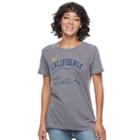 Juniors' California Grizzly Bear Burnout Graphic Tee, Teens, Size: Xl, Med Grey