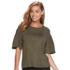 Women's Apt. 9&reg; Glitter Elbow Sleeve Tee, Size: Xs, Green
