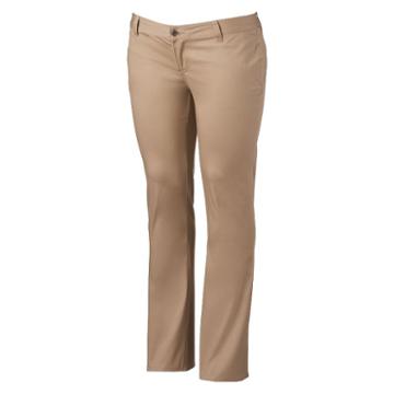 Juniors' Plus Size Lee Uniforms Straight-leg Pants, Girl's, Size: 16 W, Beig/green (beig/khaki)
