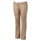 Juniors' Plus Size Lee Uniforms Straight-leg Pants, Girl's, Size: 16 W, Beig/green (beig/khaki)