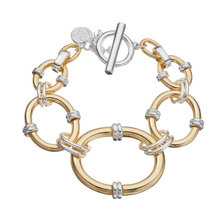 Dana Buchman Two Tone Graduated Oval Link Toggle Bracelet, Women's, Multicolor