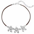 Apt. 9&reg; Triple Flower Faux Suede Choker Necklace, Women's, Brown