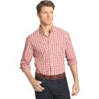 Men's Izod Advantage Classic-fit Checked Stretch Button-down Shirt, Size: Small, Med Red