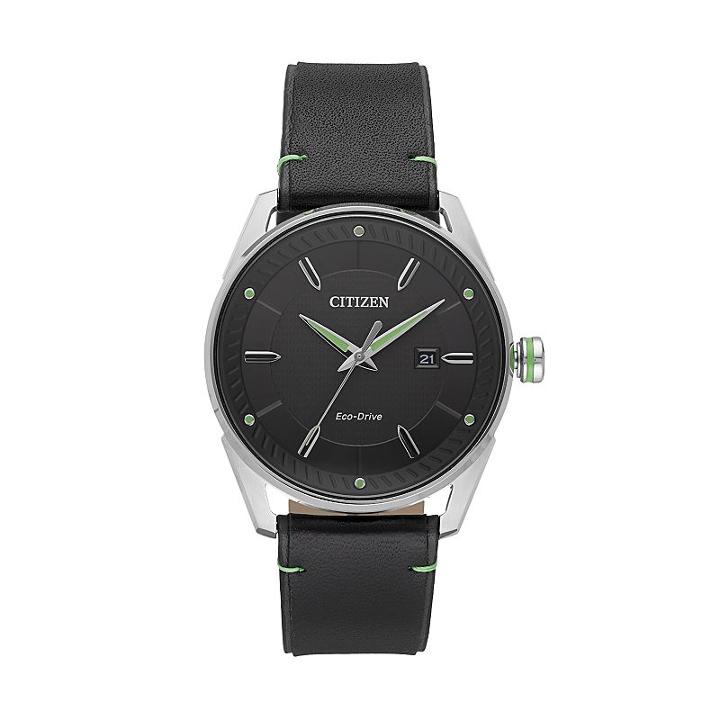 Drive From Citizen Eco-drive Men's Cto Leather Watch - Bm6980-08e, Size: Large, Black