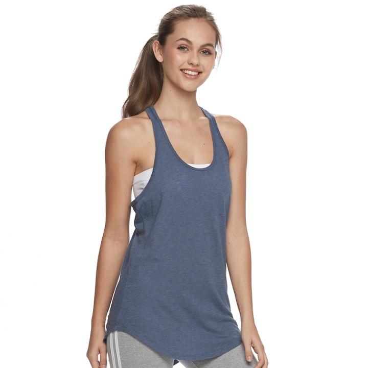 Juniors' So&reg; Cutout-back Racerback Tank, Teens, Size: Medium, Med Blue