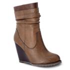 Olivia Miller Hester Women's Slouch Wedge Boots, Girl's, Size: 8.5, Med Brown