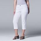 Plus Size Simply Vera Vera Wang Jacquard Capris, Women's, Size: 18 W, White