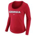 Women's Nike Georgia Bulldogs Slubbed Dri-fit Tee, Size: Small, Red
