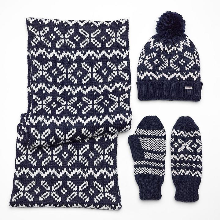 Igloos Women's Snowflake Warm Winter Set, Dark Blue