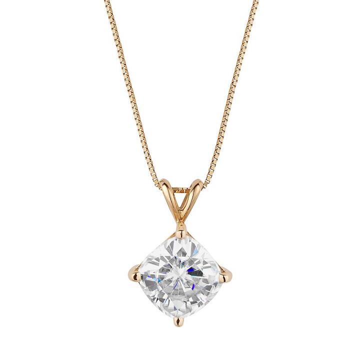 Forever Brilliant 14k Gold 2 3/4 Carat T.w. Lab-created Moissanite Pendant, Women's, Size: 18, White