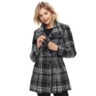 Juniors' Iz Byer California Plaid Double-breasted Coat, Teens, Size: Medium, Oxford