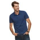 Men's Apt. 9&reg; Soft Touch Birdseye Pique Polo, Size: Medium, Blue (navy)
