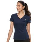 Women's Fila Sport&reg; Upf Short Sleeve V-neck Tee, Size: Large, Dark Blue