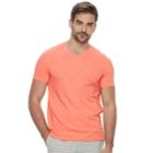 Men's Marc Anthony Core Slim-fit Stretch V-neck Tee, Size: Medium, Med Orange