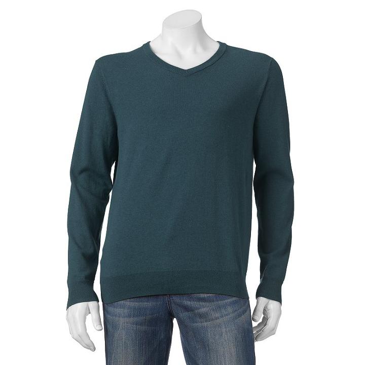 Big & Tall Sonoma Goods For Life&trade; Solid V-neck Sweater, Men's, Size: 4xb, Med Blue